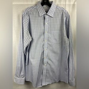 BROOKS BROTHERS Mens Blue Long Sleeve Collared Dress Shirt